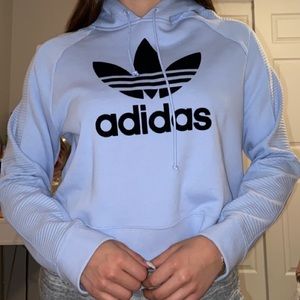 Adidas Blue Cropped Hoodie